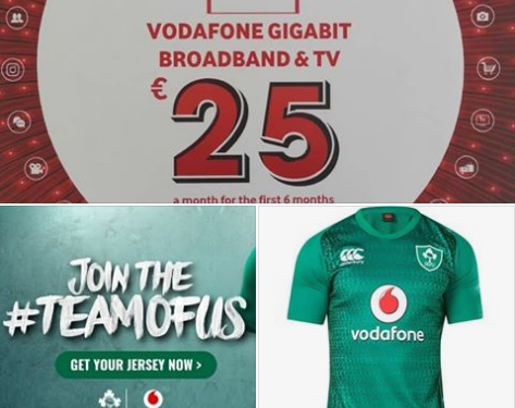 Free Ireland rugby jersey with Vodafone Gigabit broadband